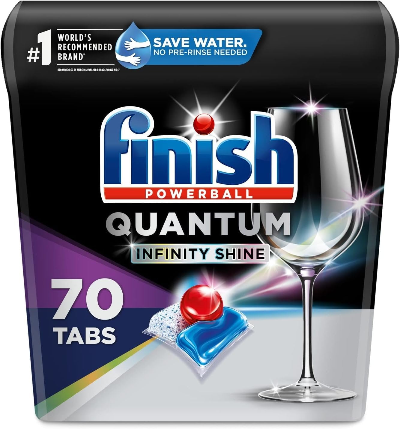 Finish Quantum Infinity Shine - 70 Count - Dishwasher Detergent - Powerball - Our Best Ever Clean and Shine - Dishwashing Tablets - Dish Tabs, 3 count