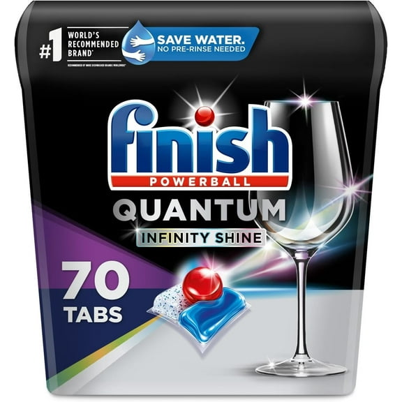 Finish Quantum Infinity Shine - 70 Count - Dishwasher Detergent - Powerball - Our Best Ever Clean and Shine - Dishwashing Tablets - Dish Tabs, 3 count