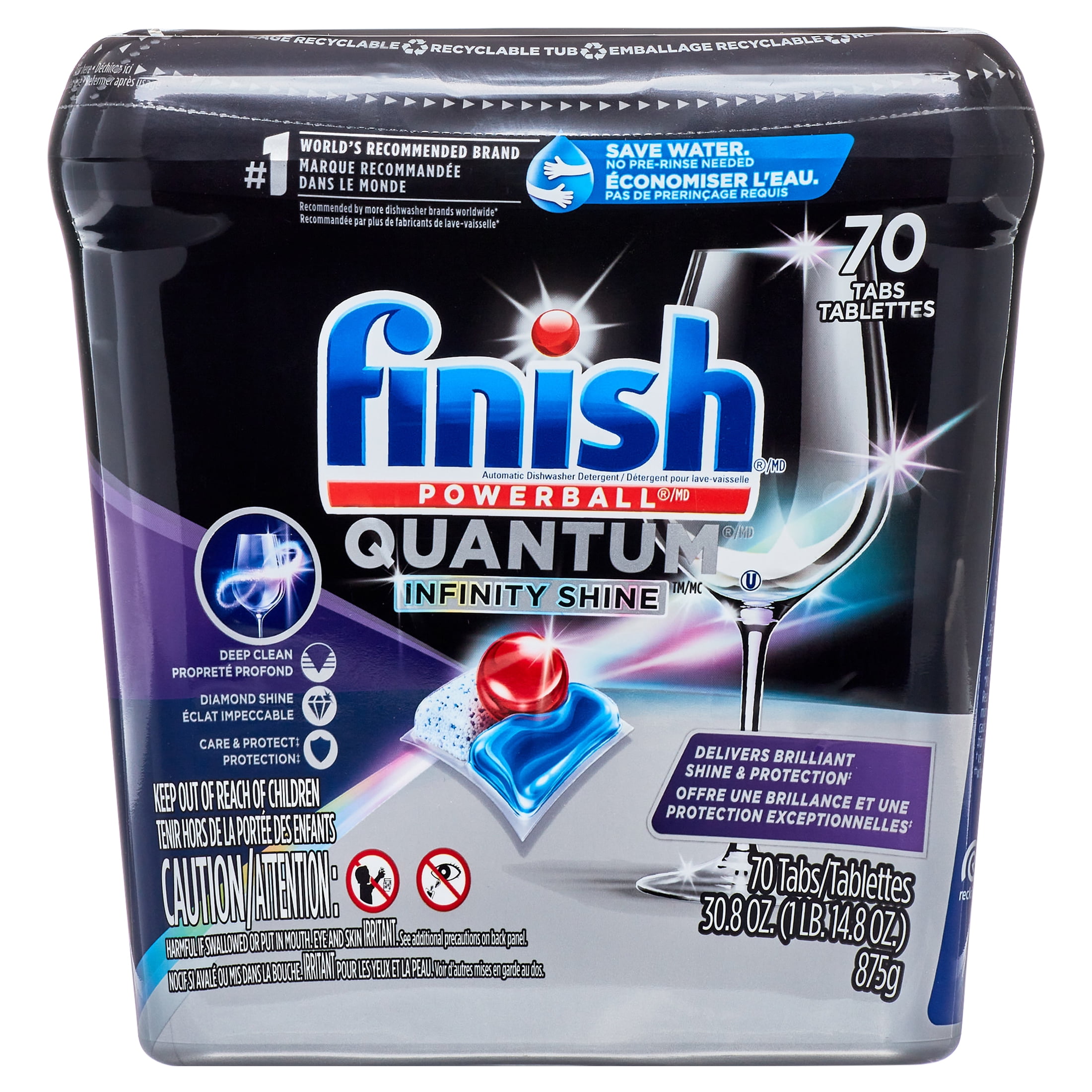 Finish Powerball Dishwasher Detergent Tabs, Quantum - 70 tabs, 30.8 oz