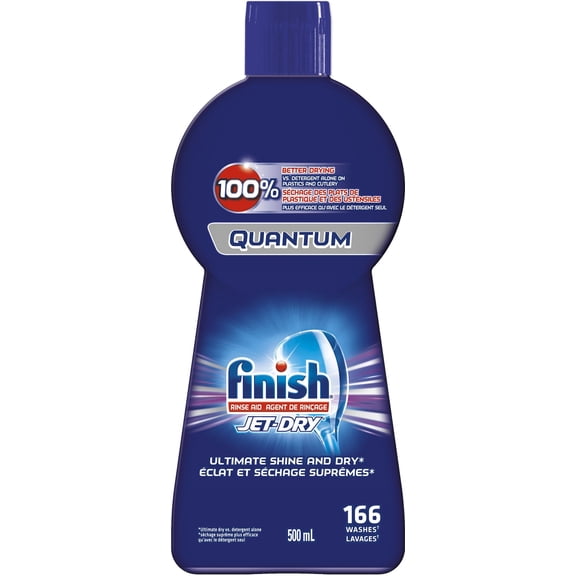 Finish Quantum Jet Dry Dishwasher, Rinse Aid for Ultimate Shine & Dry, 100% Better Drying, 500 mL (Packaging May Vary)