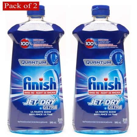 Finish Quantum Jet-Dry Ultra Dishwasher Rinse Agent, 315 Washes - 32 Fl Oz / 946 mL (Pack of 2)