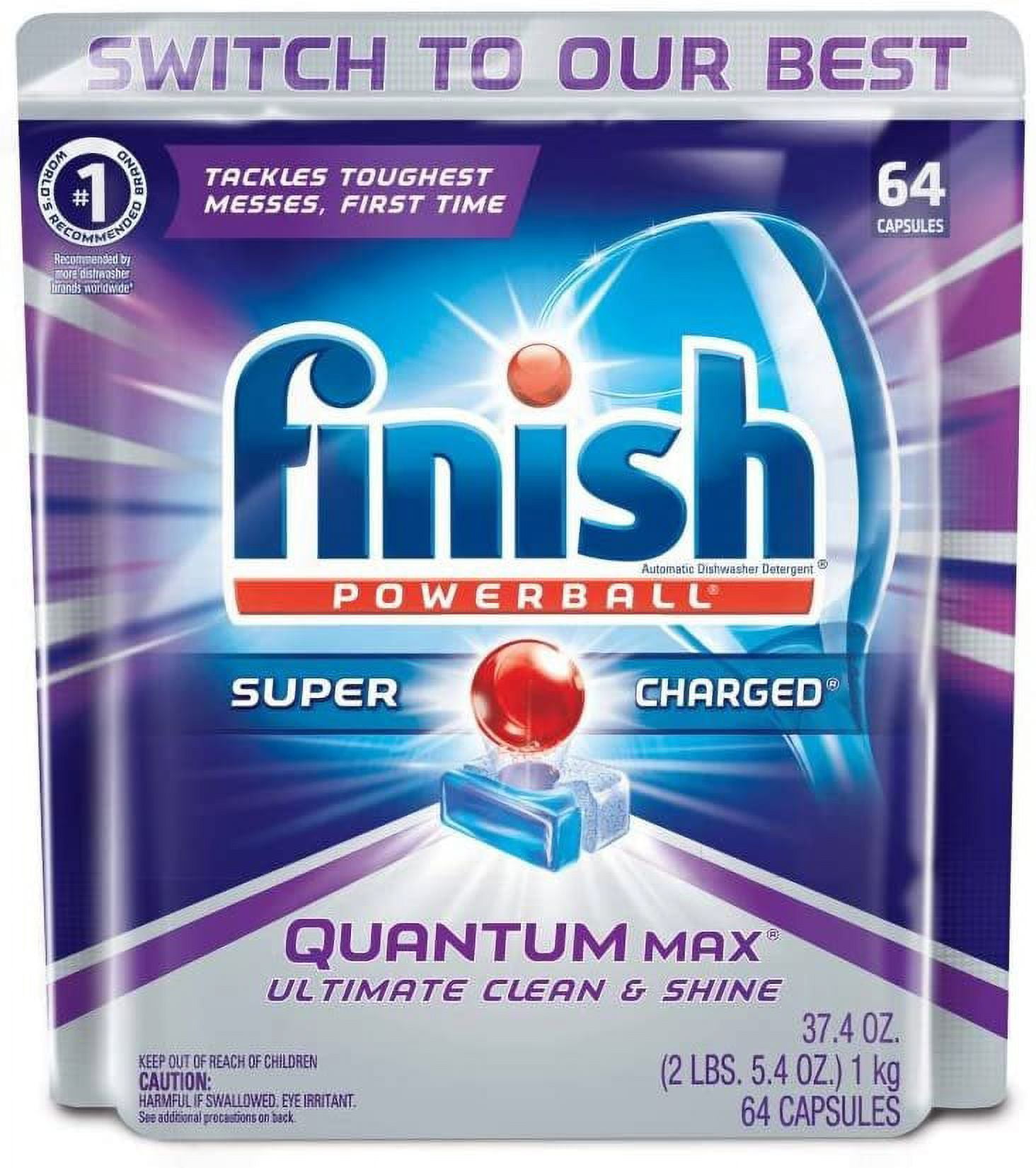 Finish - Quantum - 64ct - Dishwasher Detergent - Powerball - Ultimate Clean  & Shine - Dishwashing Tablets - Dish Tabs