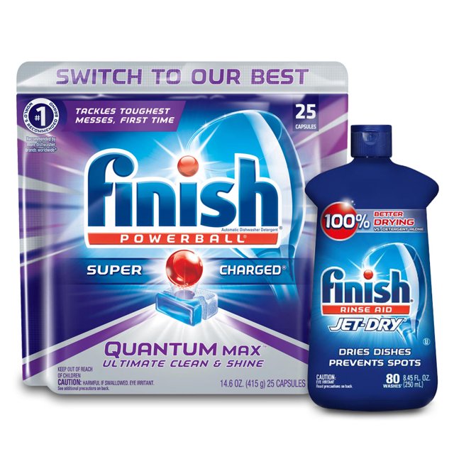 Finish Quantum Max Powerball Dishwasher Detergent 25 Tablets with Jet