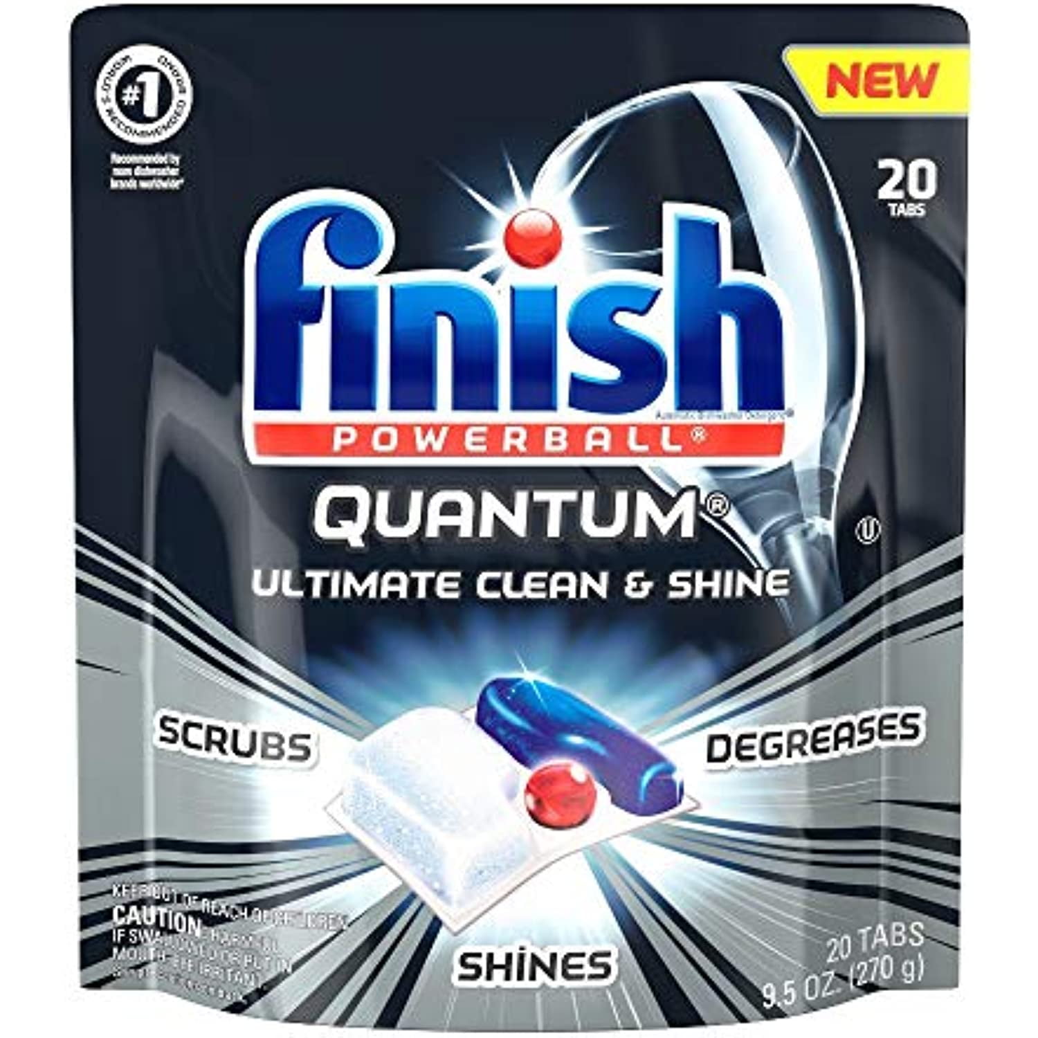 Finish Quantum Ultimate Clean & Shine, Dishwasher Detergent Tablets