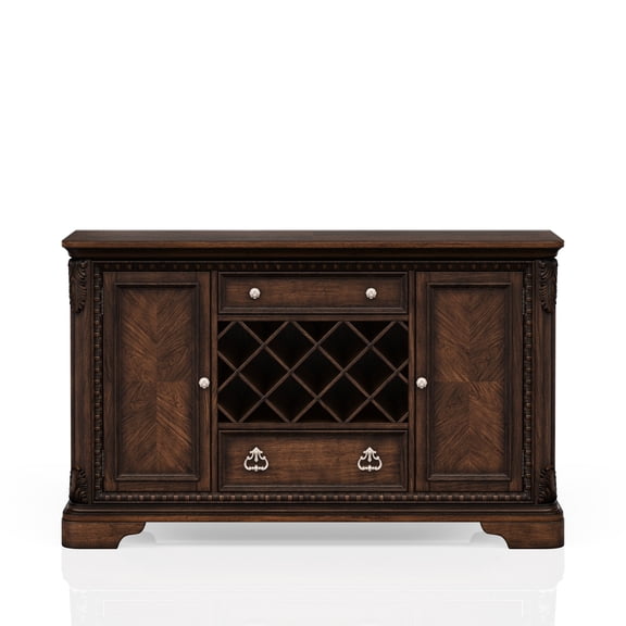 Finish Server For Wine, 2 Storage Cabinets & Drawers, Solid Wood And Construction, 41.47 In. Tall, 65.02 Wide, 18.69 Deep Traditional With Wine Storage, + , 66 40.5 High, 19