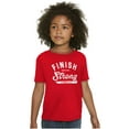 thumbnail image 1 of Finish Strong Bible Scripture Quote Crewneck T Shirts Boy Girl Teen Brisco Brands XS, 1 of 6