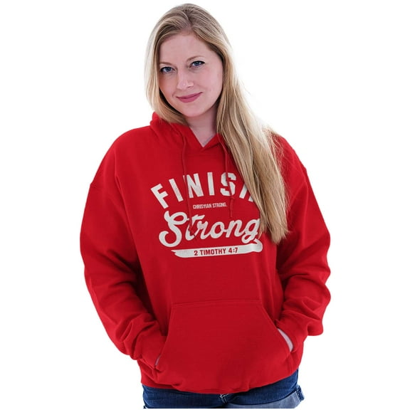 Finish Strong Bible Scripture Quote Hoodie Sweatshirt Women Men Brisco Brands S