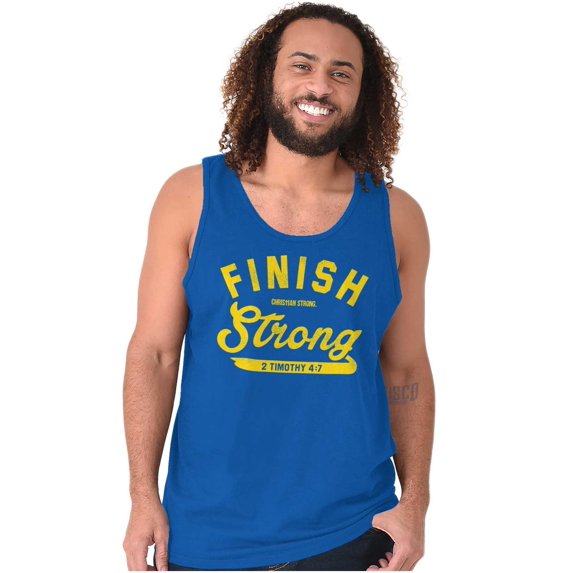Finish Strong Bible Scripture Quote Plus Size Graphic Tank Top Brisco Brands 3X