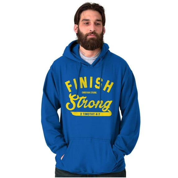 Finish Strong Bible Scripture Quote Unisex Plus Size Hoodie Brisco Brands 5X