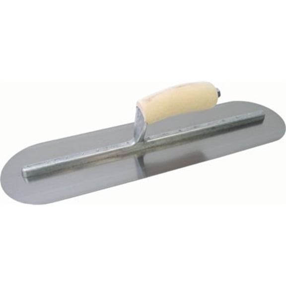 MARSHALLTOWN FTFR362 QLT Fully Rounded Finishing Trowel, 12 x 4 inch Steel Concrete Finishing Tool for Masonry and Sidewalks