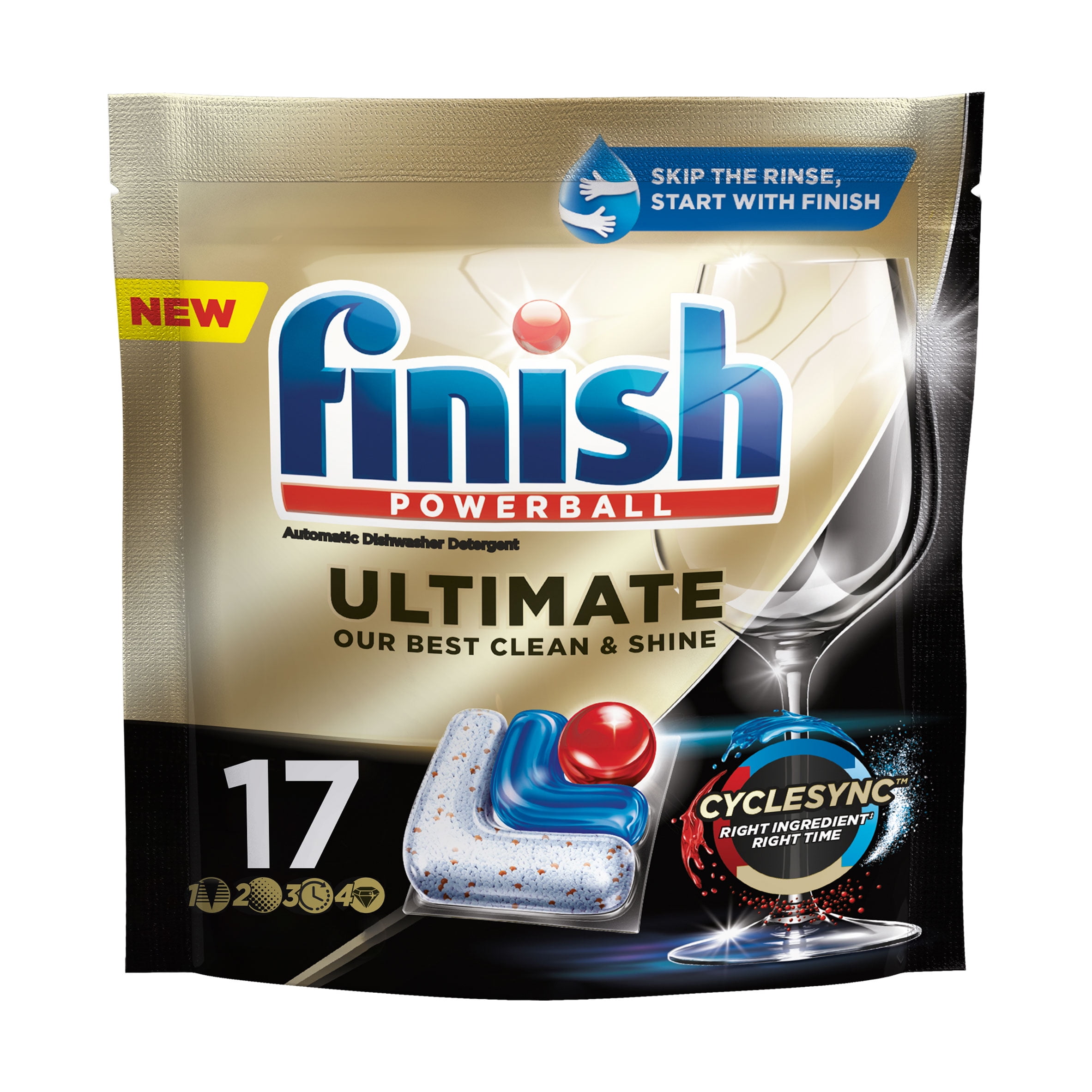 Finish Ultimate Dishwasher Detergent 17 Count With CycleSync™ Technology Dishwashing