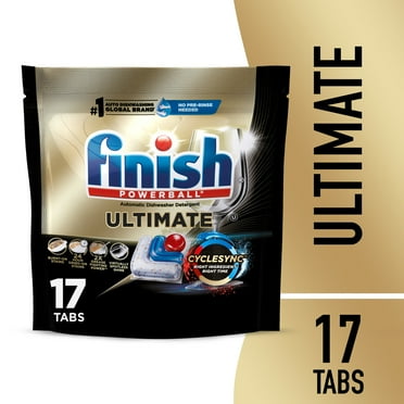 Finish Ultimate Dishwasher Pods, No Pre-Rinse Dishwasher Detergent Soap Tabs, Our Best Clean, 17 Count