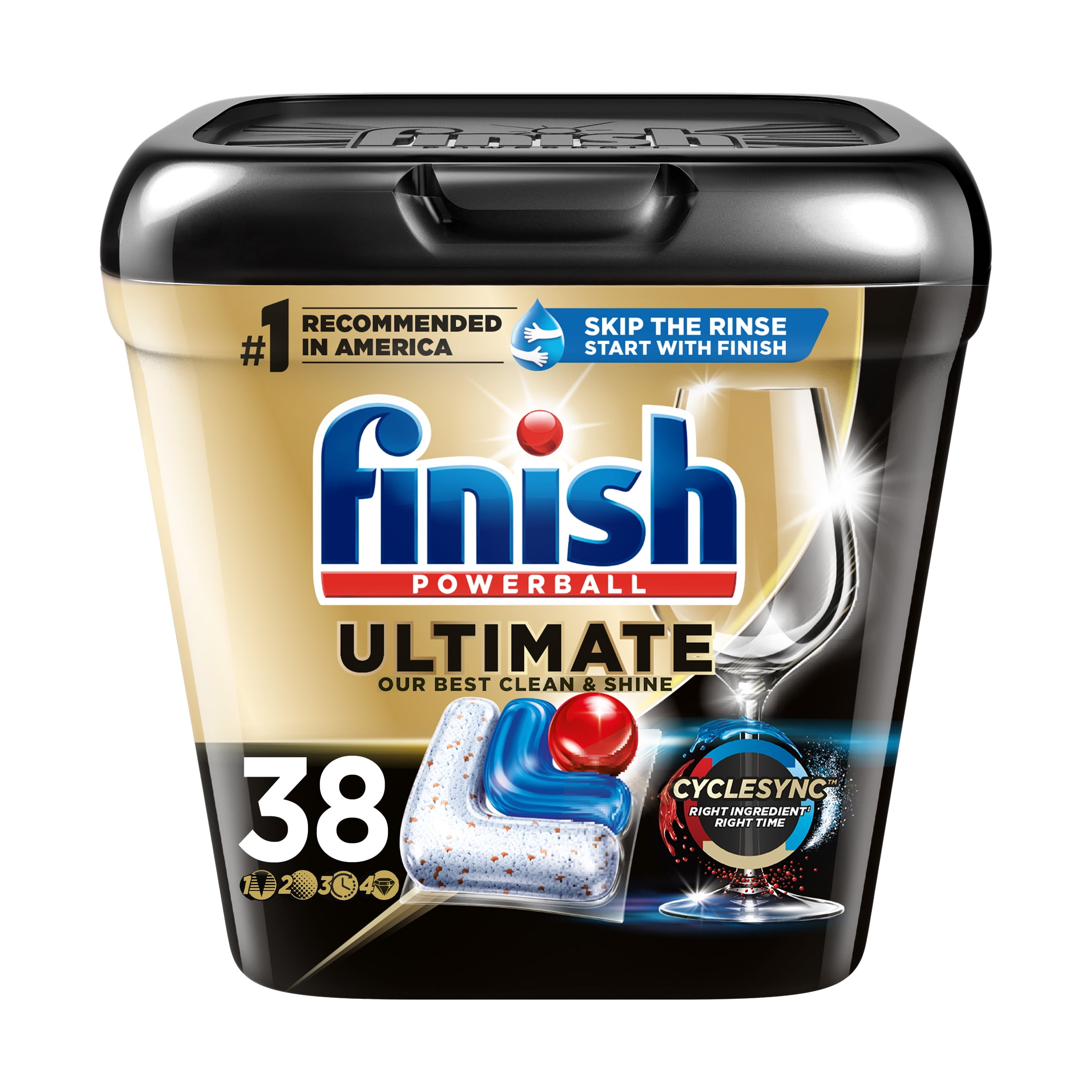 Finish Ultimate Dishwasher Detergent 38 Count With CycleSync