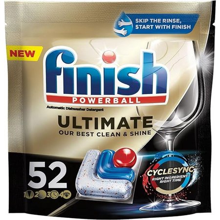 Finish Ultimate Dishwasher Detergent- 52 Count - With CycleSync Technology - Dishwashing Tablets - Dish Tabs