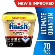 Finish Ultimate Quantum Dishwasher Pods, Dishwasher Detergent Dish Soap, 50% More Cleaning Power, 70 Tabs