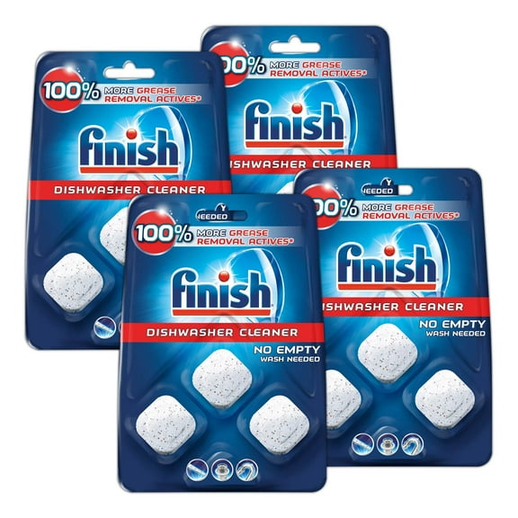 Finish in-Wash Dishwasher Cleaner: Clean Hidden Grease and Grime, 12 ct 3 Count (Pack of 4)