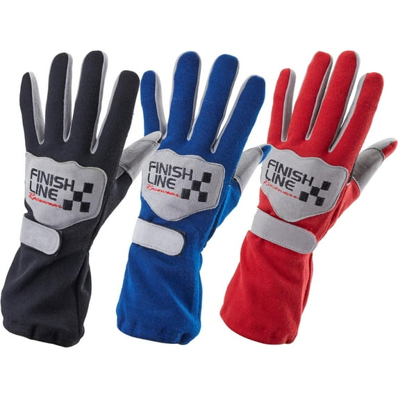 FinishLine Red Size Large Single Layer Racing Gloves, SFI 3.3/1