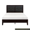 thumbnail image 1 of Finished Bedroom Queen Bed, Faux Leather Headboard, Contemporary Furniture, Size Finish, Button- Headboard, 1 of 2