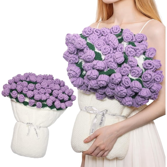 Finished Crochet Rose Bouquet Blanket,Cozy Knitted Bed Throw Blankets for Women,Mom,Sister,Girlfriend,Wife,Gifts for Birthday Wedding Christmas Home Decor