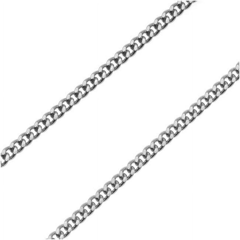 Finished Curb Chain Necklace Endless No Clasp 1.8mm 24 Inches Stainless Steel