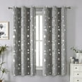 thumbnail image 1 of Finished Curtains High-Precision Silver-Stamping Stars Blackout No-Hole Curtain Fabric Curtains-Star And Moon Grey-52*84(132*213)620g 132*213cm Star Moon Grey 1PCS, 1 of 9