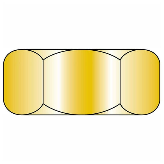 Finished Hex Nut - 1/4-28 - Low Carbon Steel - Zinc CR+3 - UNF - Pkg of 100 - Br
