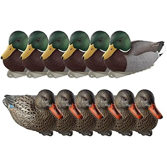 Finishing Mallards Duck Decoys, Extremely Realistic 12-Pack of Mallard & Hen Floater Duck Decoys with Weighted Keels$$Other