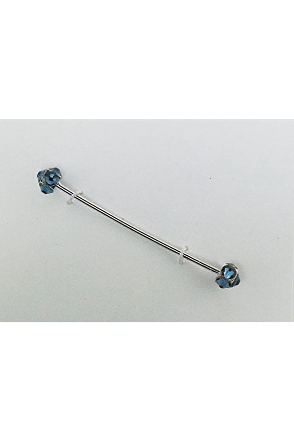 Crystal Collar Bar - Denim/rhodium