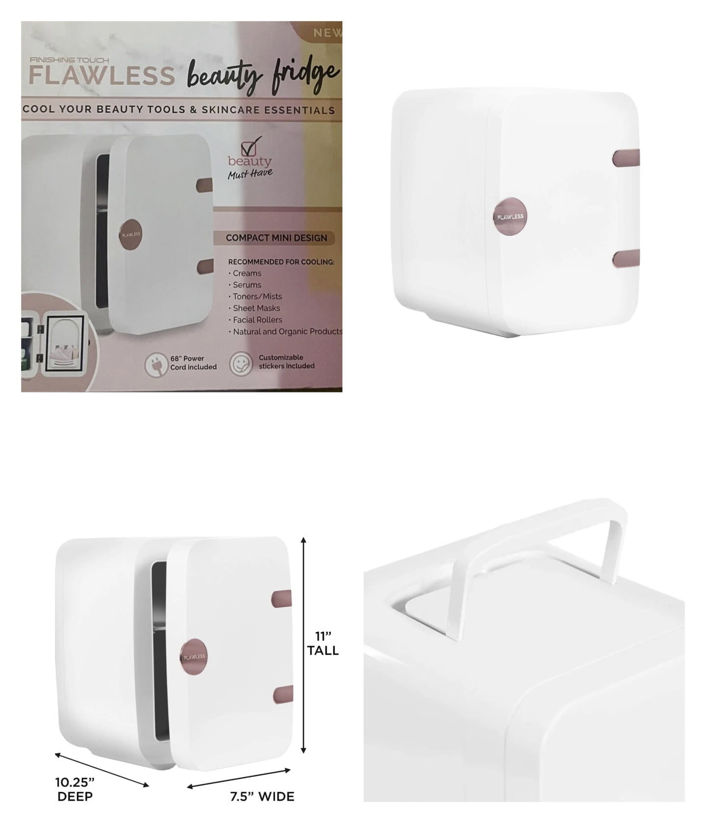 Finishing Touch Flawless Beauty Mini Fridge for Makeup and Skincare