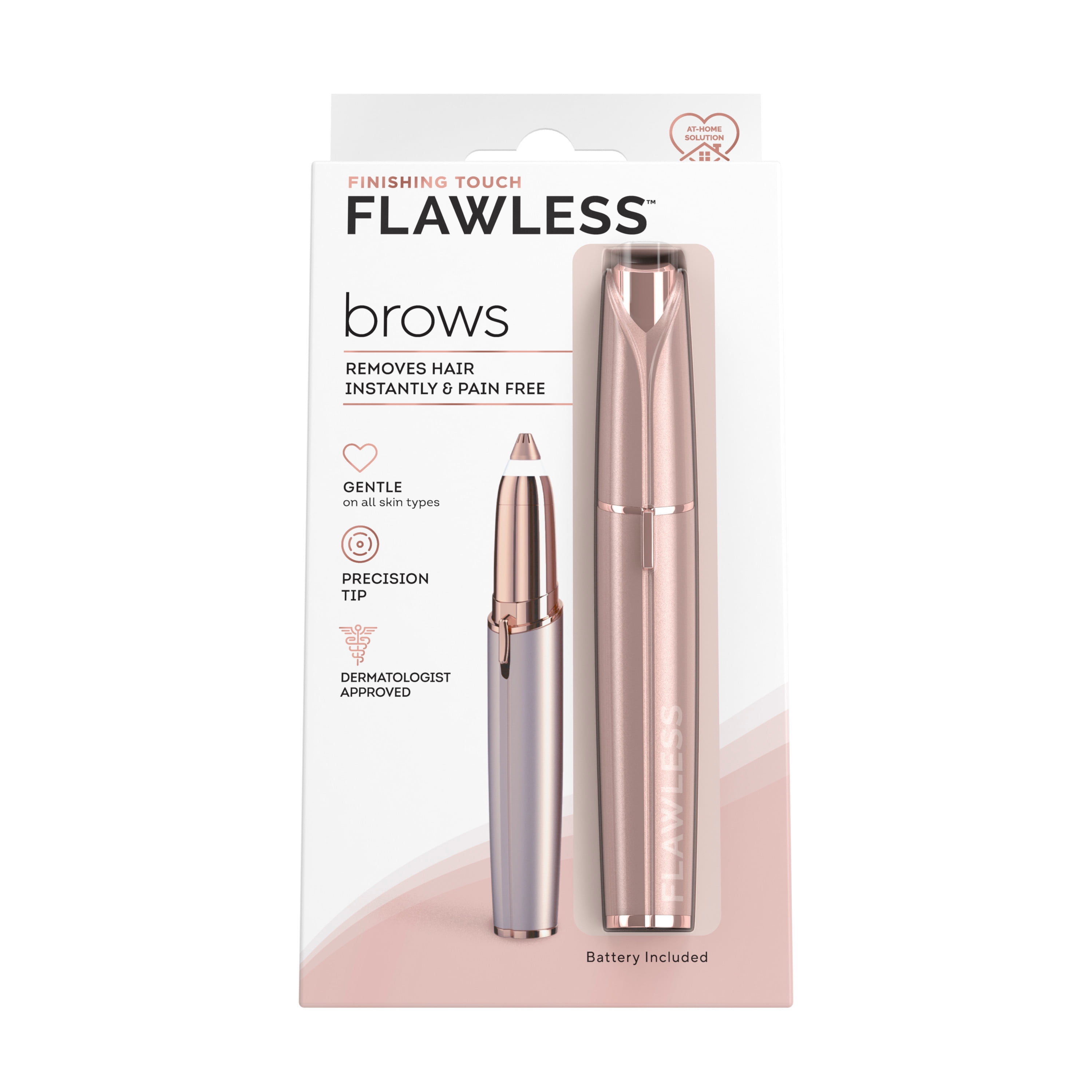 Finishing Touch Flawless Brows Eyebrow Hair Remover for Women, Electric  Eyebrow Razor for Women with LED Light for Instant and Painless Hair  Removal, Blush  Rose Gold