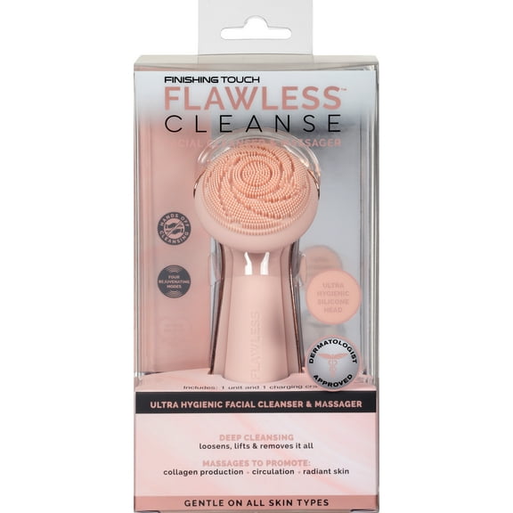 Finishing Touch Flawless Cleanse Silicone Face Scrubber and Cleanser Massager, 1 Count