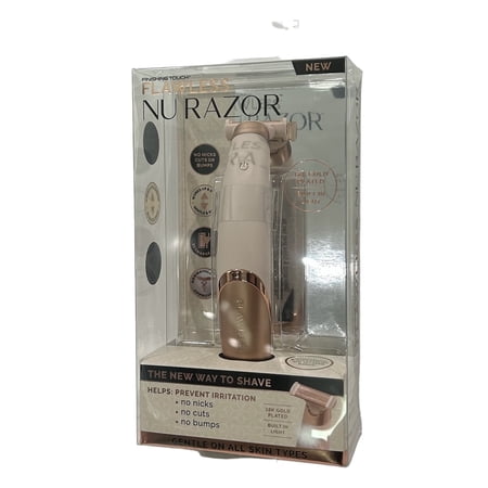 Finishing Touch Flawless Nu Razor Rechargeable 18K Gold Plated Built in Light Cordless Razor NEW
