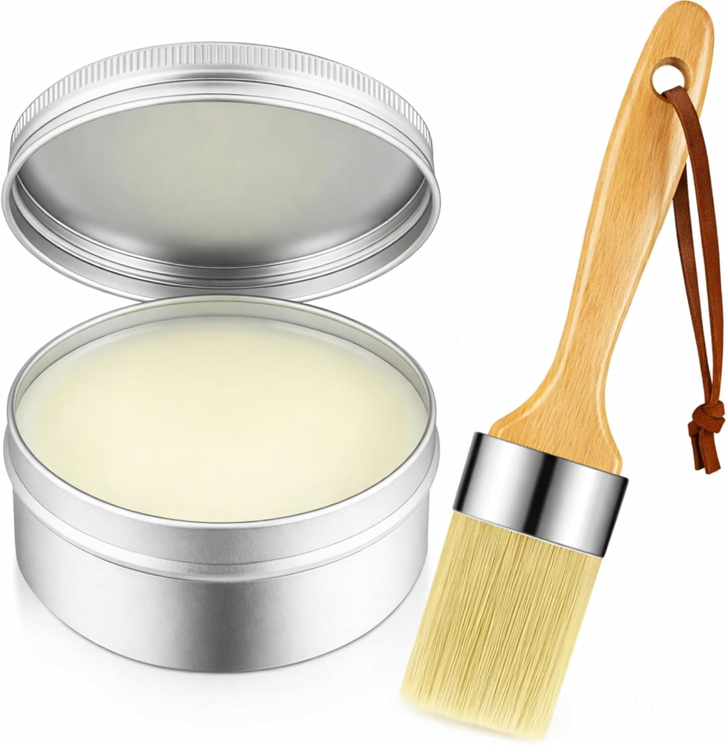Finishing Wax Furniture Wood Finishing Clear Chalk Paint Waxes Sealing and Painted Brush for Painting Interior Furnitures(7 Oues,Clear)