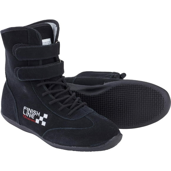 Finishline High Top Leather SFI 3.3/5 Racing Shoes, 9 Black