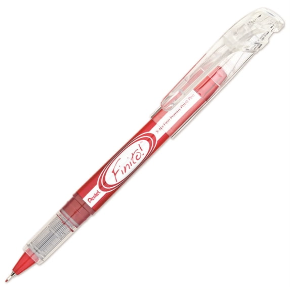 "Finito! Porous Point Pen, Stick, Extra-Fine 0.4 Mm, Red Ink, Red/silver Barrel | Bundle of 5 Dozen"