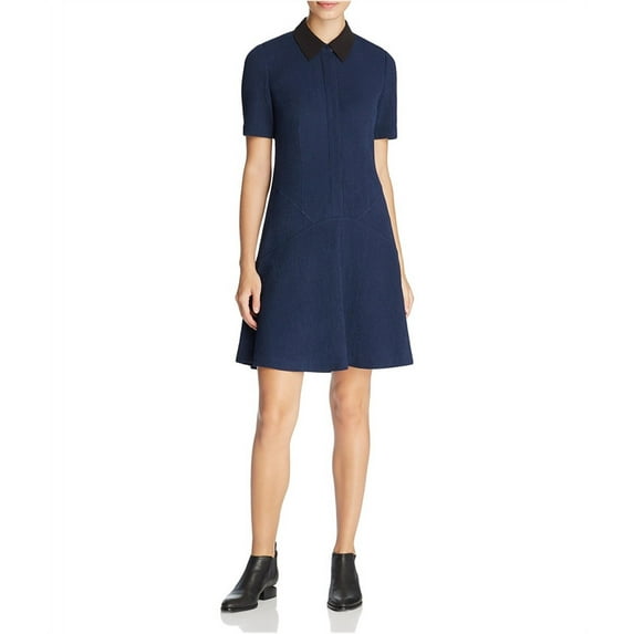Finity Womens Contrast Collar A-Line Dress