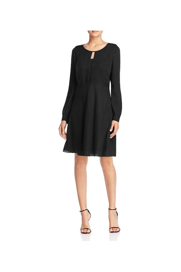 Womens Cut Out Solid Cocktail Dress Black 10