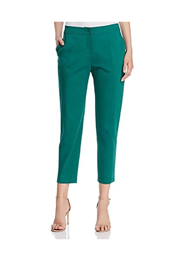Womens Faux Pockets Skinny Leg Cropped Pants