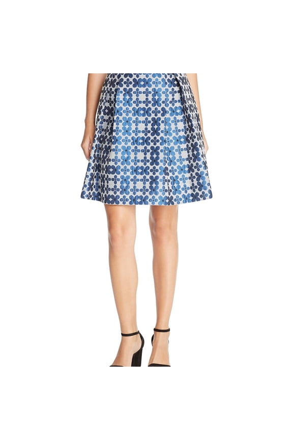 Womens Floral A-line Skirt, Blue, 10