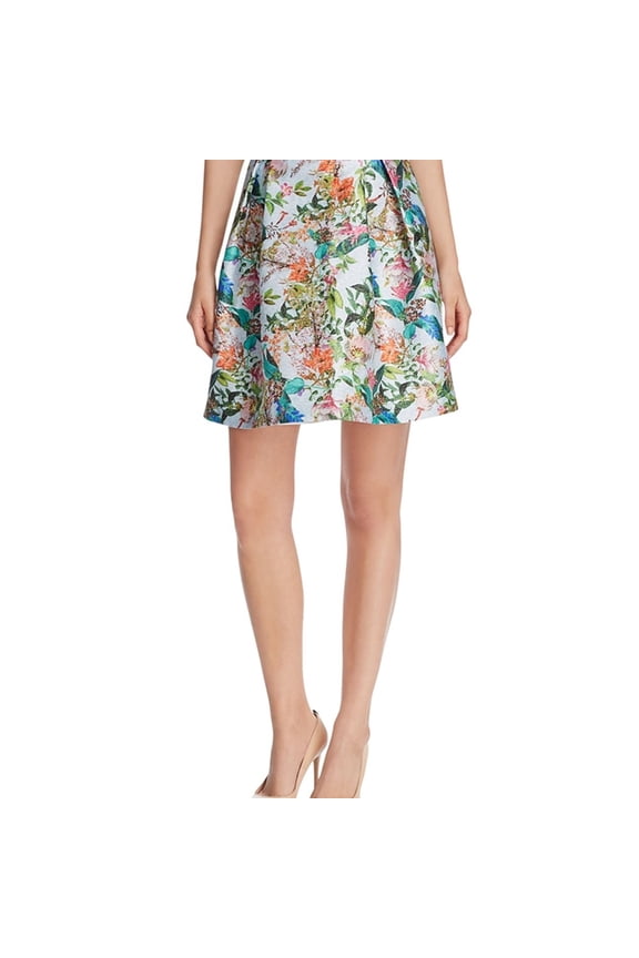 Womens Floral A-line Skirt, Multicoloured, 14