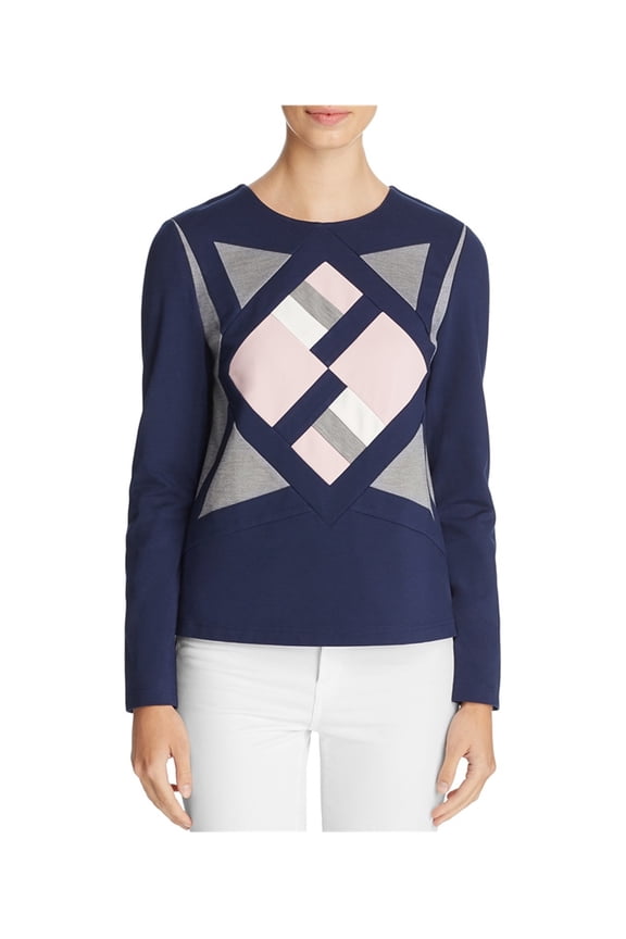 Womens Geometric Scuba Sweater, Multicoloured, 8