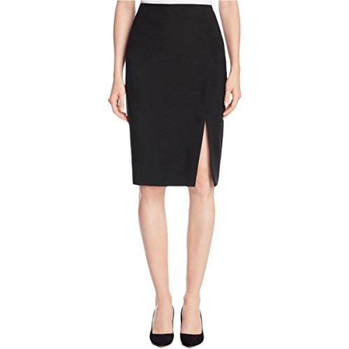 Finity Womens Knee-Length Side Slit Straight Skirt Navy 8