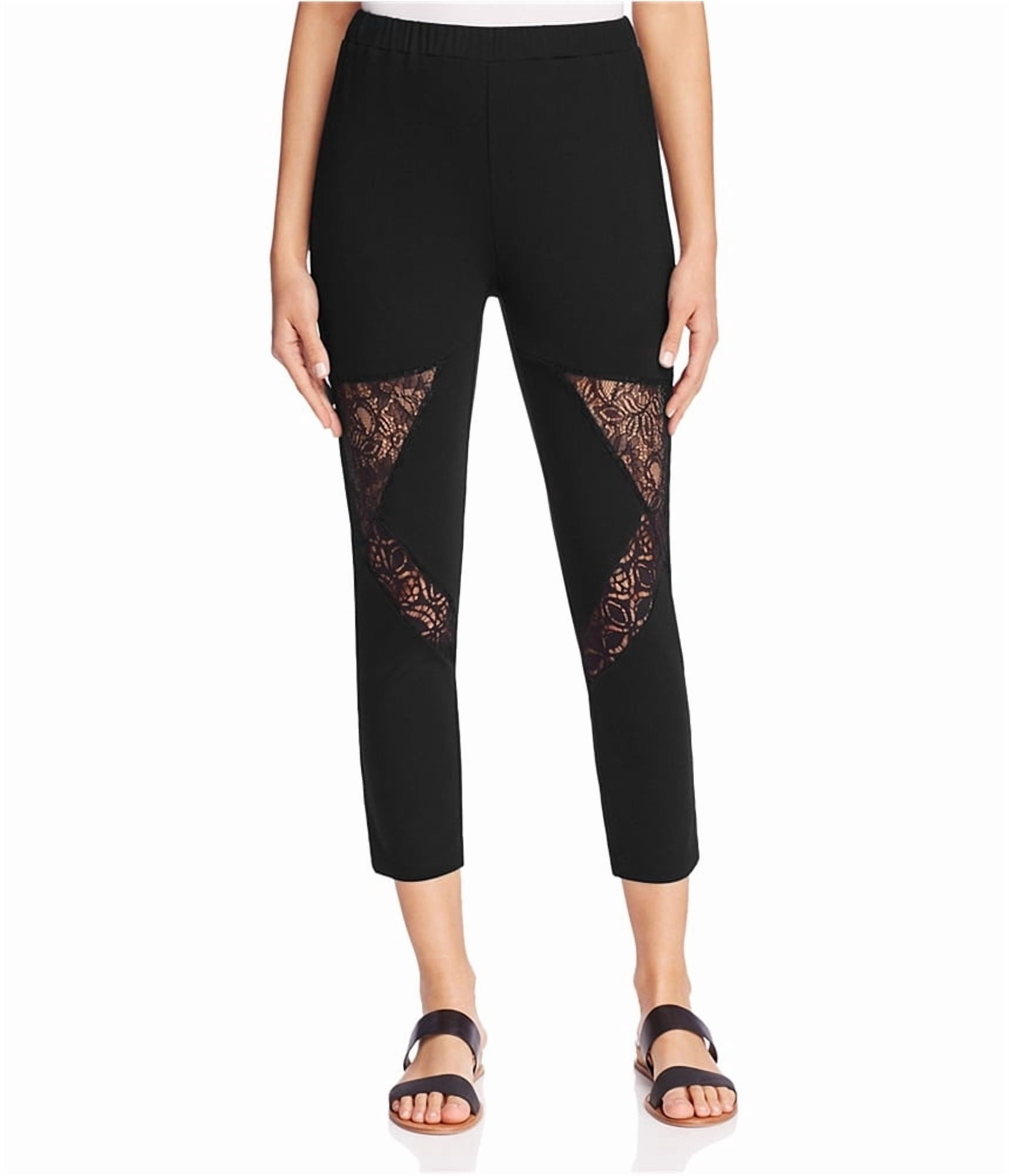 Womens Inset Casual Leggings, Black, 10
