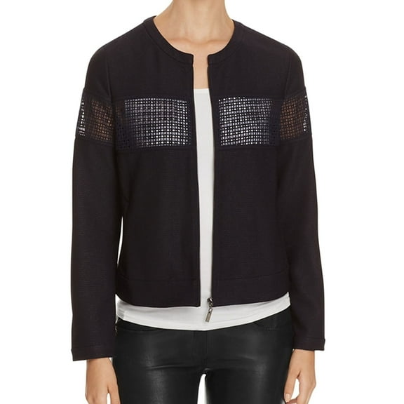 Finity Womens Mesh Paneled Bomber Jacket, Blue, 8