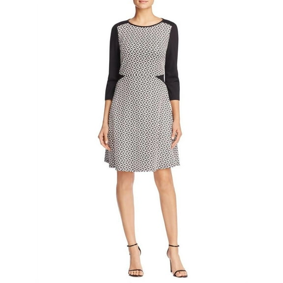 Finity Womens Quilted Colorblock Wear to Work Dress