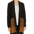 thumbnail image 1 of Finity Womens Knit Cardigan Sweater, Black, Large, 1 of 2