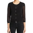 thumbnail image 1 of Finity Womens Sheer Cardigan Sweater, Black, Large, 1 of 2