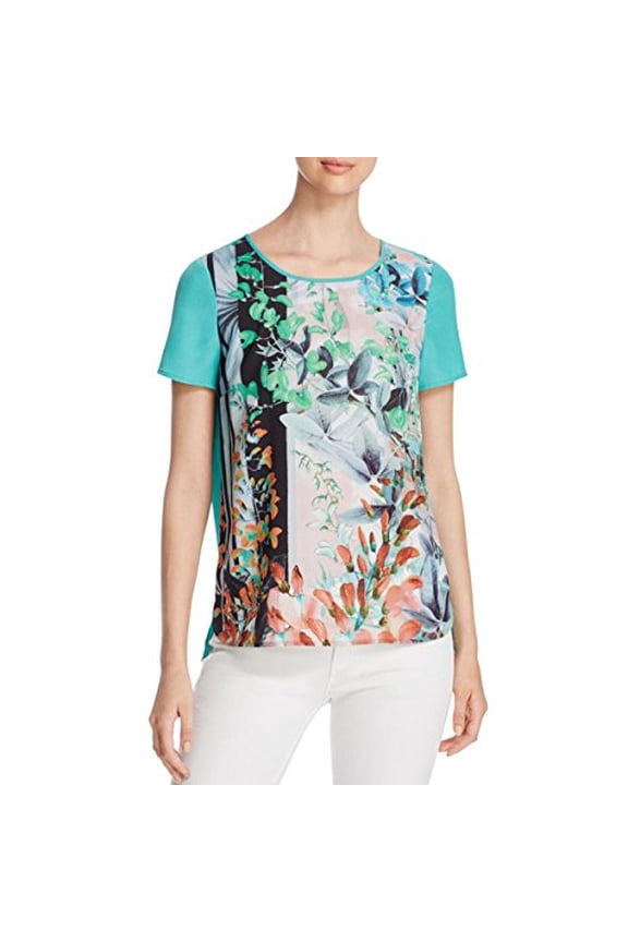 Womens Sheer Printed Tunic Top