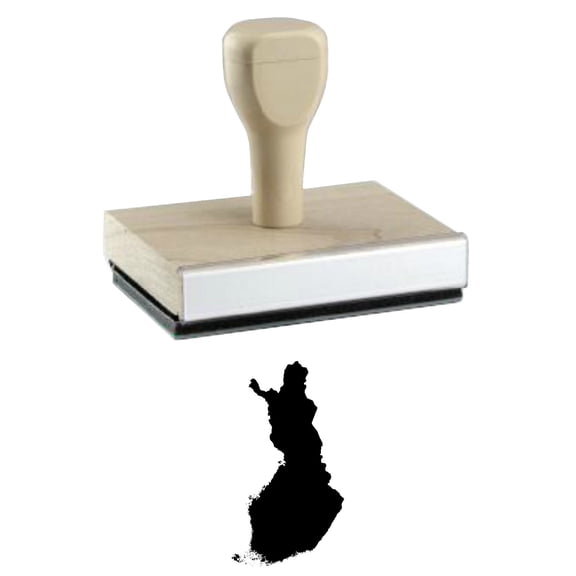 Finland Country Rubber Stamp, 1 X 2" Wood Stamp