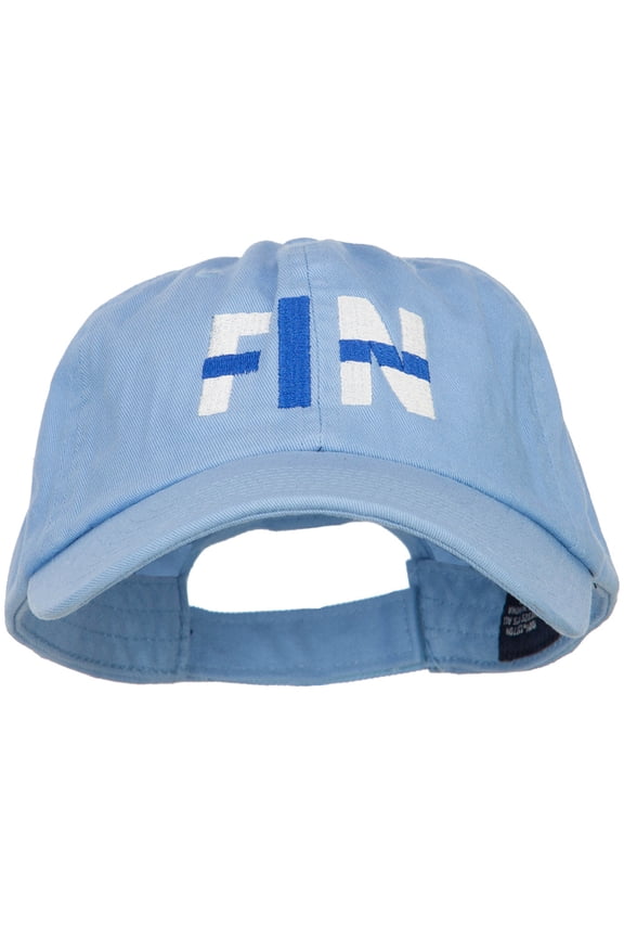 Finland FIN Flag Embroidered Low Profile Cap - Sky Blue OSFM
